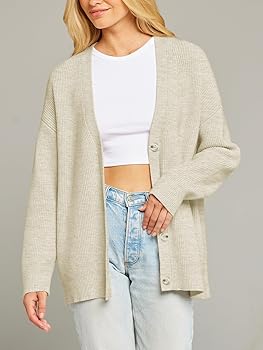 【GRANCY】DestructionDesign BigCardigan L Pendleton Women's Oversized Graphic Cardigan, Black/Taupe at